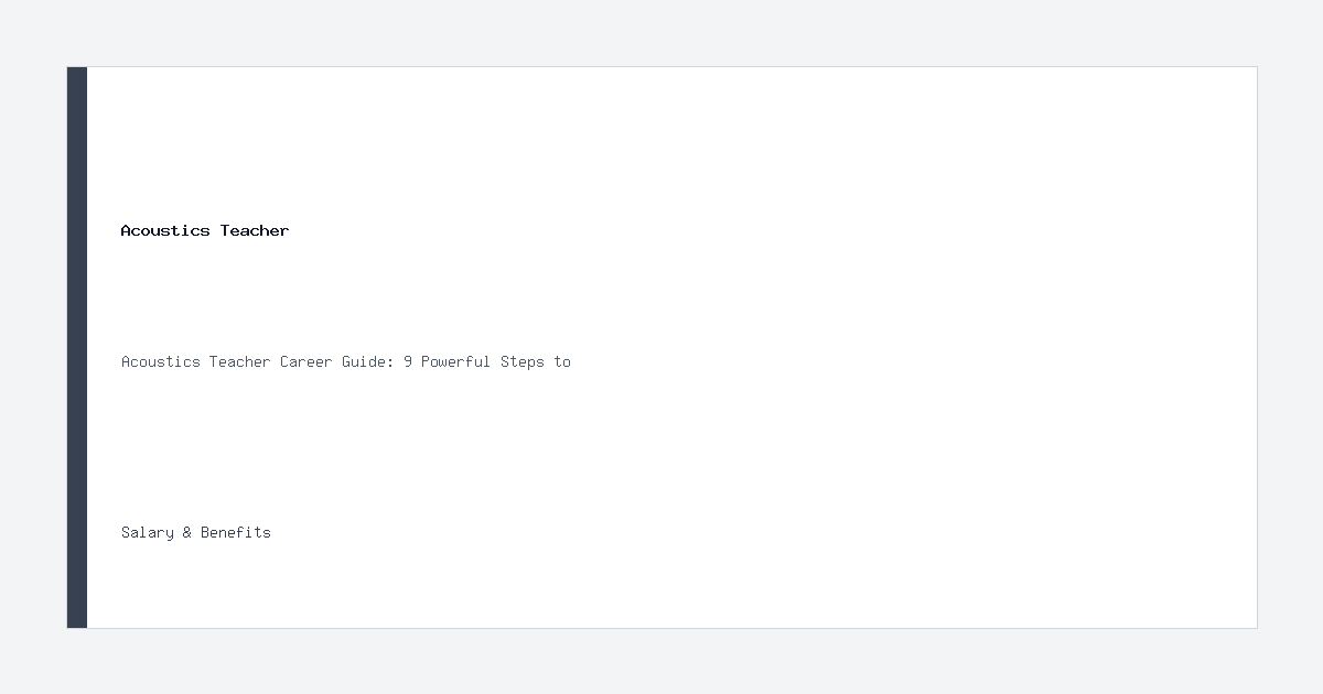 Acoustics Teacher salary information
