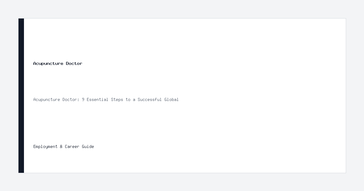 Acupuncture Doctor