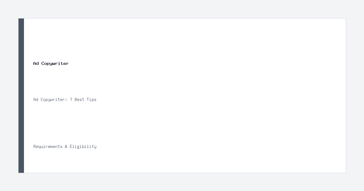 Ad Copywriter requirements and eligibility