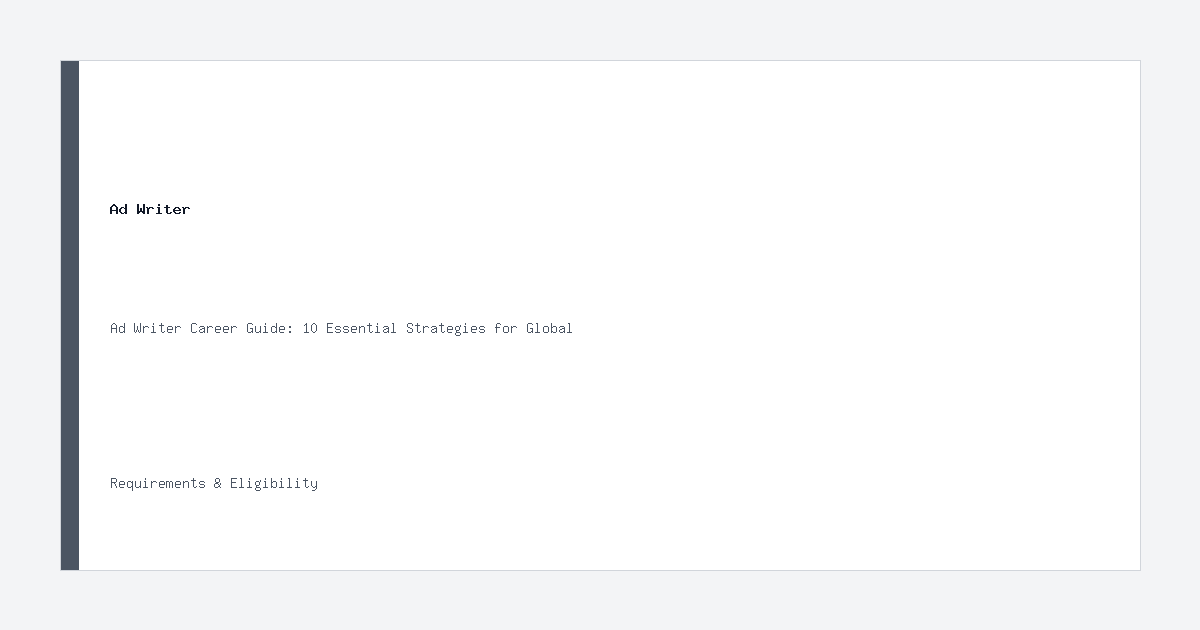 Ad Writer requirements and eligibility