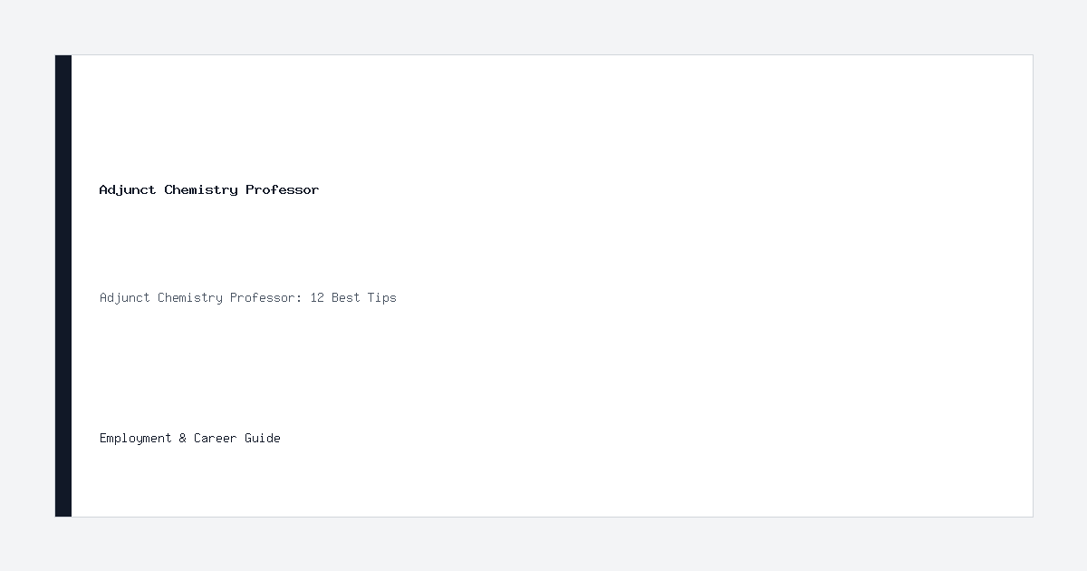 Adjunct Chemistry Professor