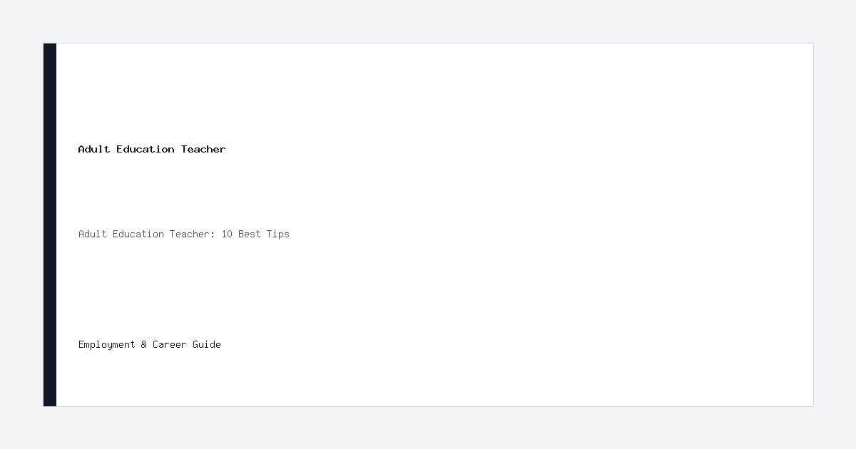 Adult Education Teacher