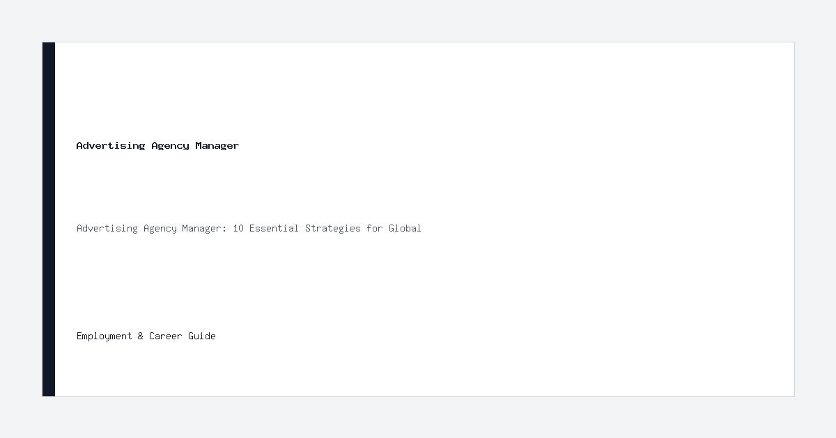 Advertising Agency Manager