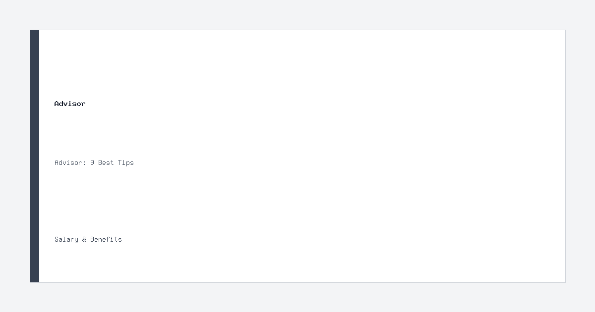 Advisor salary information