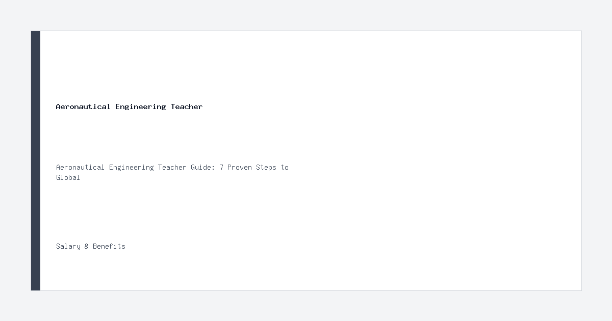 Aeronautical Engineering Teacher salary information