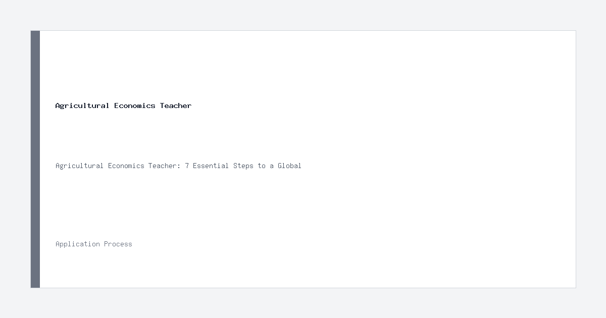 Agricultural Economics Teacher application process